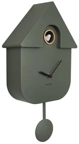Ceas cu pendul pentru perete Karlsson Modern Cuckoo, 21,5 x 41,5 cm, verde
