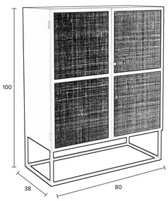 Comodă înaltă din ratan 80x100 cm Guuji - White Label