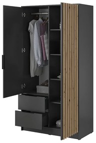 Dulap Neria 105 cm - grafit / stejar artisan