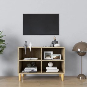 Comoda TV, picioare lemn masiv, stejar sonoma, 69,5x30x50 cm 1, Stejar sonoma, 69.5 x 30 x 50 cm