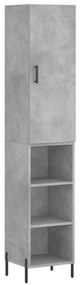 3198989 vidaXL Dulap înalt, gri beton, 34,5x34x180 cm, lemn prelucrat