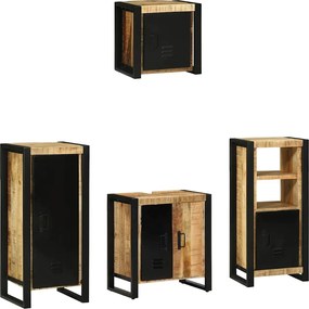 vidaXL Set de mobilier pentru baie cu sertar 4 pcs Lemn de mango solid