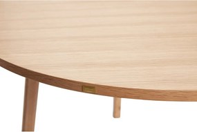 Masă de dining în culoare naturală rotundă cu aspect de lemn de stejar ø 115 cm Ground – Hübsch