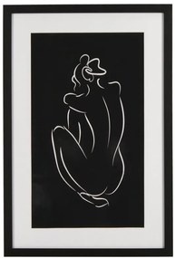 Tablou decorativ negru/alb din MDF si sticla, 40x3x60 cm, Refined Bizzotto