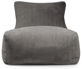 Fotoliu bean bag crem cu tapițerie din catifea reiată Lounge 100 – SLOWDOWN