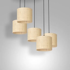 Lustră pe cablu RATTAN 5xE27/60W/230V ratan