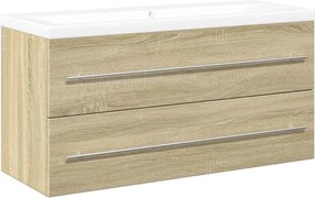 vidaXL Set mobilier de baie, 2 piese, stejar sonoma, lemn prelucrat