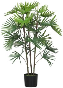HOMCOM Plantă artificială de 90 cm din plastic verde cu ghiveci de Ø16.5x13.5 cm | Aosom Romania