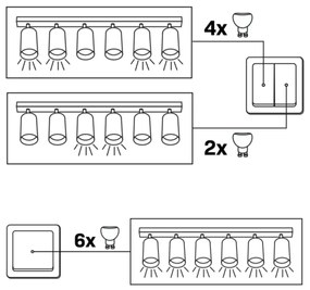 Spot BAMBOO 6xGU10/10W/230V negru