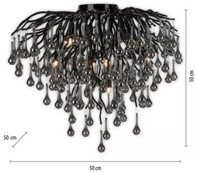 Paul Neuhaus 8091-18 - Lustru aplicat ICICLE 9xG9/40W/230V Ø 50 cm, negru