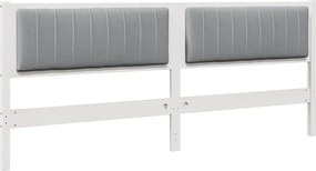 vidaXL Tăblie tapițată cu headboard Alb 200 cm Lemn de pin masiv