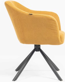 HR832 BAZĂ STEA Scaun Catifea Reiată Premium culoare Curry Galben cu Bază Neagră