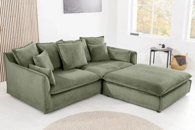 Canapea confortabila Heaven 200cm, catifea raiata verde