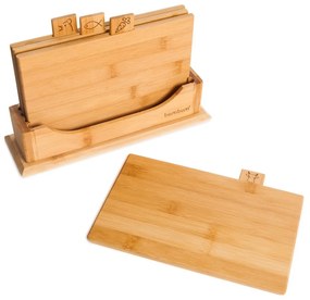 Set 4 tocătoare din bambus cu suport Bambum Tapenade