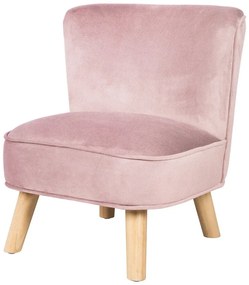 Fotoliu pentru copii roz deschis cu tapițerie din catifea Lil Sofa – Roba