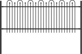 vidaXL Gard Arcuș cu Vârfuri Negru 200 x 130 cm