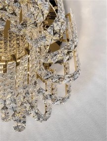 Lustra aplicata LED auriu, cristale sticla CELYSIA 50cm