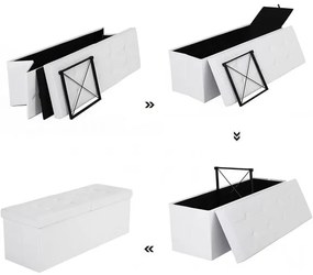 Bancheta Pliabila Amara, Cu Lada, Alba, 110 x 38 x 38 cm