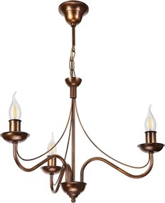 Candelabru pe lanț ANTON, 3x E14/15W/230V, finisaj bronz