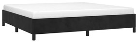 Cadru de pat, negru, 200x200 cm, catifea Negru, 35 cm, 200 x 200 cm