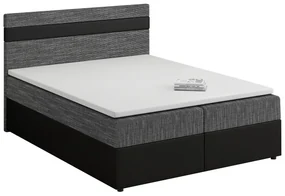 Pat matrimonial Boxspring 180x200 cm Mimosa (cu saltea și somieră) (negru + gri închis). 1007813