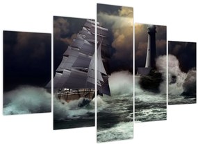 Tablou - Vapor în furtună (150x105 cm)