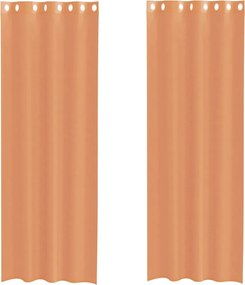 vidaXL Perdele Voile cu Oelii 2 buc Teracotă
