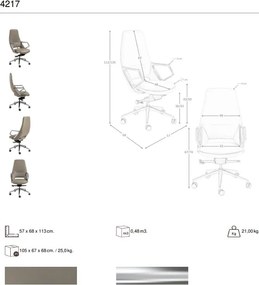 Scaun de birou modern piele sintetica Grey