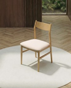 MAZZONI EXPORT CAMELIA Bej Deschis/cadru Stejar Natural - SCAUN DIN LEMN TAPIȚAT PENTRU LIVING SUFRAGERIE BUCĂTĂRIE MODERN CLASSIC