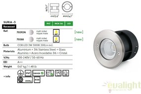 SPOT LED INCASTRABIL DE EXTERIOR SURIA-3 INOX 70592N