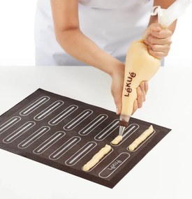 Plansa pentru copt Lekue 1010197, 40x30 cm, Silicon, Microperforatii, +4/220 °C, Negru