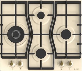 GORENJE Plita incorporabila gorenje gw6d42cli, gaz, 4 arzatoare, wok, crem