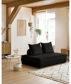 Canapea neagră cu tapițerie din țesătură bouclé 175 cm Elisa – Bobochic Paris