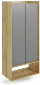 Dulap modular Mobius 2D natur/gri – H179 cm