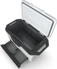 Lada frigorifica Ninja FrostVault FB151EUWH, 47 l, Pasiva, 80 doze, Pastreaza gheata pana la 6 zile, Compartiment uscat, Alba