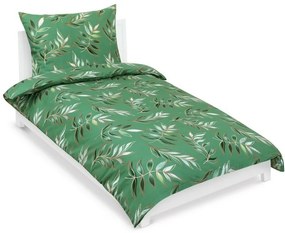 Lenjerie de pat din bumbac List verde, 140 x 200cm, 70 x 90 cm