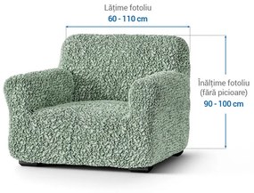 Huse bielastice FUCO bumbac bio mentă fotoliu (l. 60 - 110 cm)