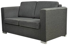 243583 vidaXL Canapea cu 2 locuri, gri închis, material textil