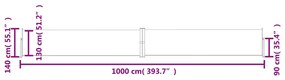 Copertina laterala retractabila, crem, 140x1000 cm Crem, 140 x 1000 cm
