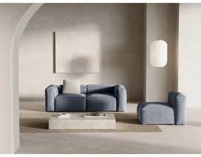 Canapea albastru prăfuit cu tapițerie din catifea reiată 224 cm Bergamo – Cosmopolitan Design