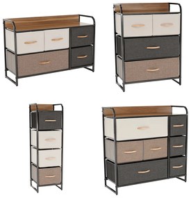 Comodă cu sertare din material textil HAZEL TIP 2,maro, M