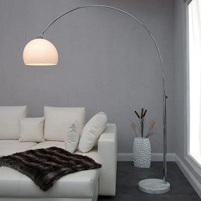 Lampadar inalt si elegant cu arc extensibil si abajur de 32cm, Big Bow II alb A-19694 VC