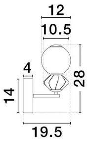 Aplica LED decorativa ceramica gri, alb, PALLINA