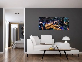 Tablou cu oraș nocturn (120x50 cm)