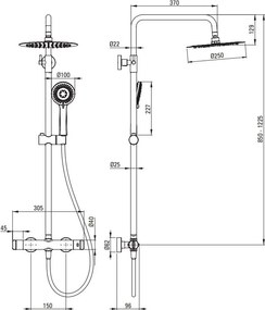 Coloană de Duș cu Baterie Termostatică finisaj crom NAC_04OT