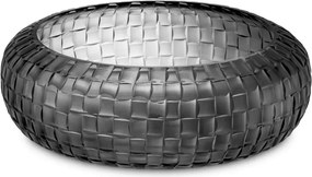 Vas decorativ design LUX realizat manual din sticla Varese gri