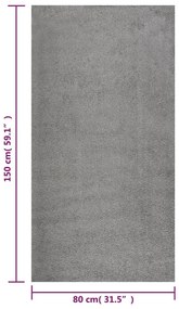 Covor Shaggy, fir lung, gri, 80x150 cm Gri, 80 x 150 cm