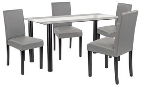 Set de masă Cadiz 4+1 negru-gri