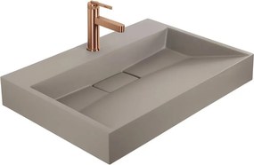Lavoar compozit pe blat sau suspendat Rea Goya Taupe 70 cm bej mat