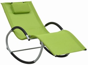 vidaXL Șezlong cu pernă, verde, textilenă